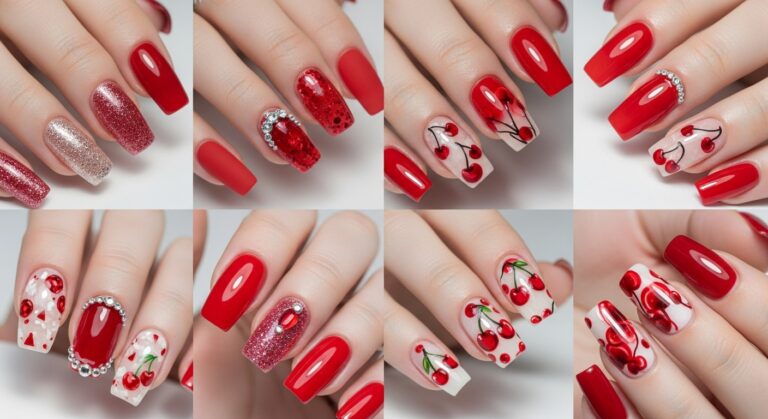 10 Red Cherry Nails Ideas to Elevate Your Nail Game in 2025