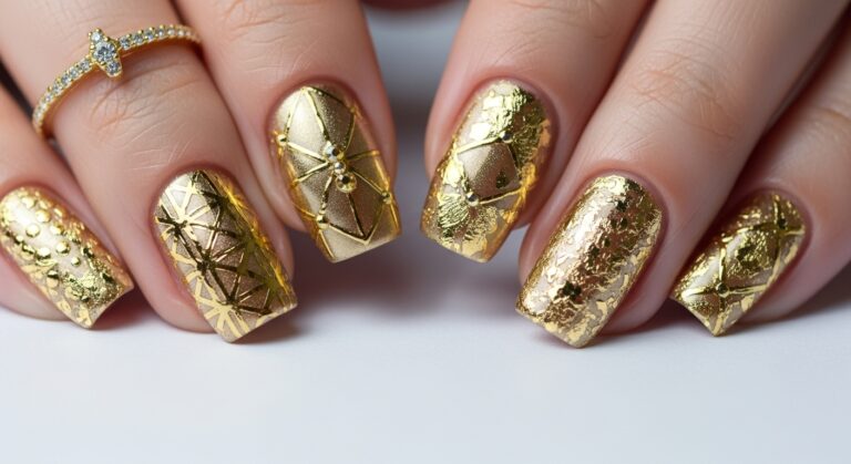 15 Gold Wedding Nails for Glam Brides: Dazzling Bridal Nail Art Inspiration