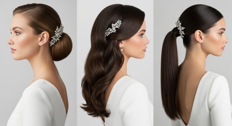 17 Straight Bridal Hairstyles for a Timeless Wedding Look